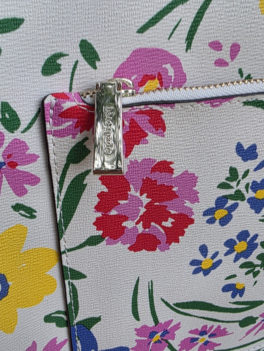Kate Spade Garden Bouquet Floral Cream Large Top Zip Tote - Picture 7 of 16